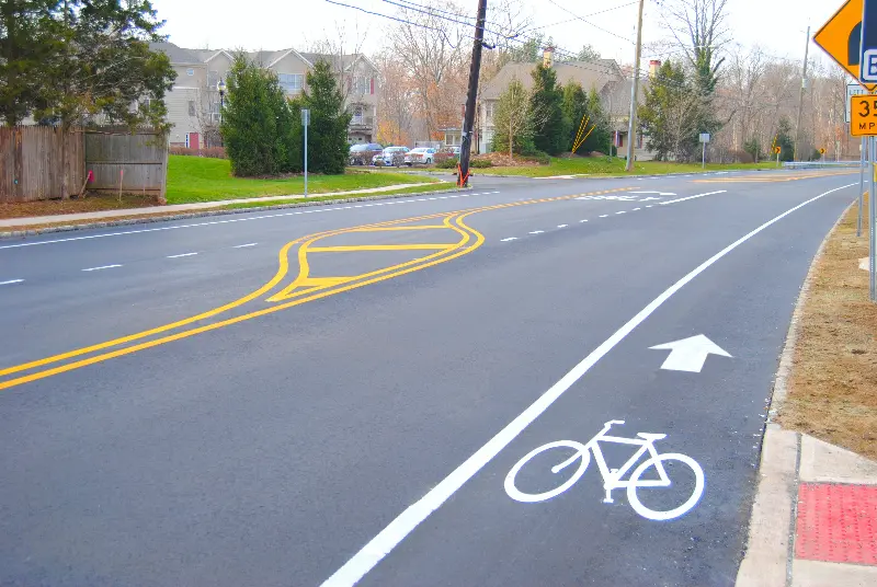 Bicycle lane on urban road